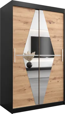 Produktbild von Kleiderschrank, Schiebetürenschrank Schlafzimmer, Schrank mit Spiegel BOLIWIA 120 cm