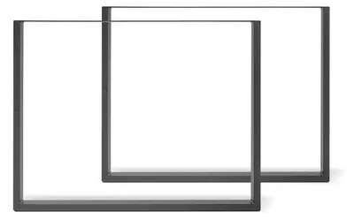 Zdjęcie produktu dla KWADRATOWE - Zestaw 2 kwadratowych nóg stołowych ze stali malowanej proszkowo. Czarne. Wysokość 71 cm.