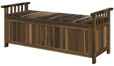 Produktbild von Gartenbank Holz 2-Sitzer mit Stauraum – wetterfest 128,5 cm Fichte Armlehnen