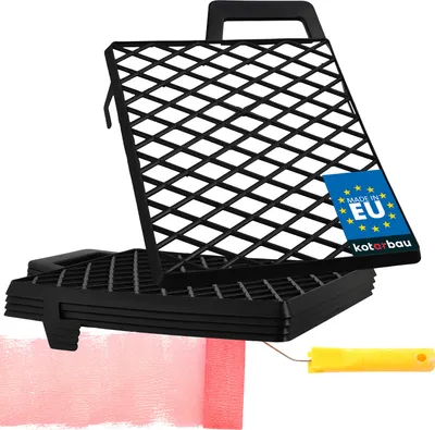 Immagine prodotto di KOTARBAU® Set di 5 griglie raschianti in plastica 250x200 mm zincate per l'utilizzo di rulli per verniciatura