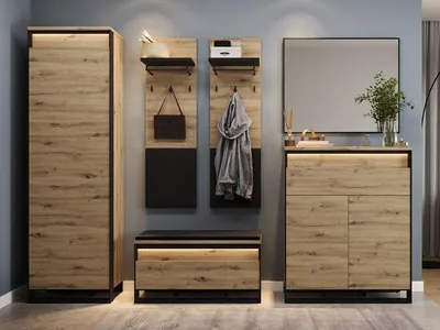Produktbild von Garderobe QUANT 3 artisan eiche + schwarz
