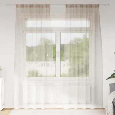 Obrázok produktu pre Voile záclona 2 pcs Piesková 245 x 140 cm Polyester