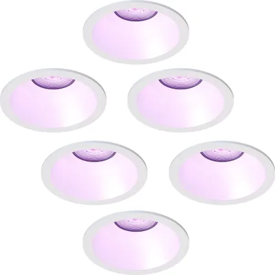 Produktbild von Ledvion 6er Set LED Einbaustrahler Rund Weiss 4.9W RGB CCT dimmbar