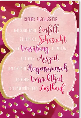 Produktbild von Geldkarte - Glückwunschkarte im Format 11,5 x 17 cm mit Umschlag