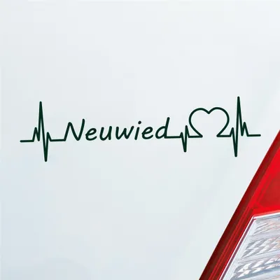 Produktbild von HUURAA! Auto Aufkleber Neuwied Puls Herzschlag Fun Sticker Heckscheibenaufkleber Autoaufkleber mit Stadt Motiv 19x5cm