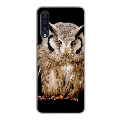 Produktbild von MuchoWow® Handyhülle Schutzhülle Hülle für Samsung Galaxy A30s Eule - Vogel - Schwarz Silikon Softcase Handy Hülle - Karteninhaber