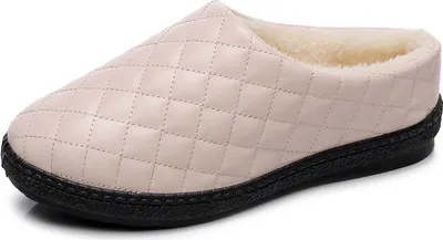 Produktbild von ASKSA Damen Hausschuhe Herbst Winter Wasserdichte Warme Hausschuhe Heimschuhe, Beige, Größe: 37
