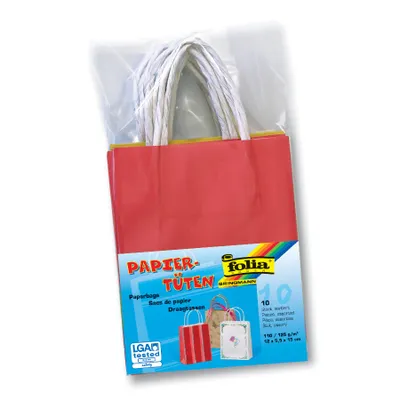 Image de Folia Sacs en papier kraft, 12 x 5,5 x 15 cm, multicolore, 10 pièces (1 set)