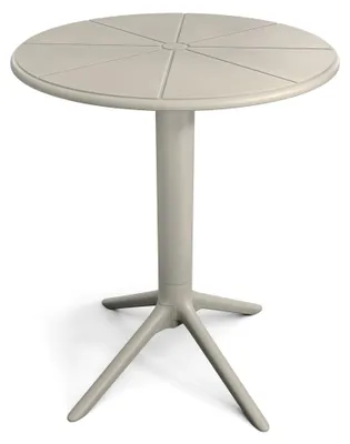 Produktbild von di volio Gartentisch DEGO - runder Outdoor Tisch für Balkon & Terrasse, Ø60 cm, wetterfest - beige