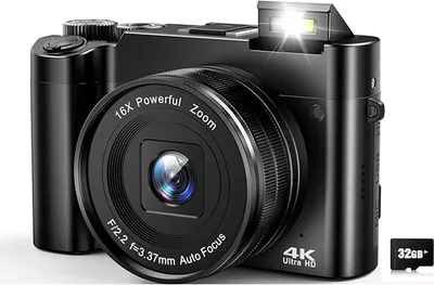 Obrázek produktu pro INF 4K digitální fotoaparát s přední a zadní kamerou, 32GB paměťová karta (DC218)
