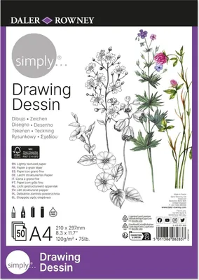 Obrázek produktu pro Daler Rowney Simply Drawing Paper Simply Skicář 50 A4 120 g