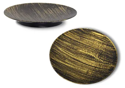 Kerzenhalter Set 2er, Eisen, Vintage Schwarz-Gold, 11,5 cm