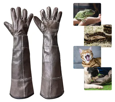 Anti-Biss-Handschuhe für Tierpflege, 60 cm, Leder