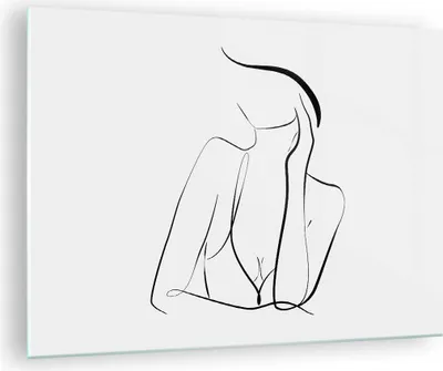Produktbild von Bilder auf glas - Einteilig - Frau Linien Minimalismus - 70x50cm - Glasbilder - Wandbilder - Bilder - zum Aufhängen bereit - Wanddekoration aus Glas - Glas Bilder - Wandbild auf Glas - GAA70x50-4488