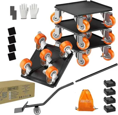 Image de Kit complet Azomor pour déplacer facilement des meubles lourds jusqu'à 500 kg