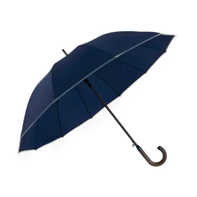 Produktbild von Stockregenschirm Stockschirm Regenschirm Holzgriff mit Fiberglasstange 116 cm ? Blau