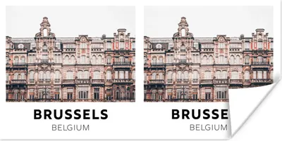 Produktbild von MuchoWow® Poster Brüssel - Belgien - Häuser 40x20 cm - Poster für die Wand - Poster Schlafzimmer