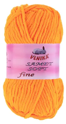 100g Strickgarn Samet Soft Fine Chenille neonorange