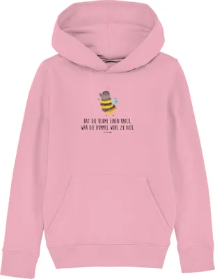 Produktbild von Mr. & Mrs. Panda Kinderpulli Hummel flauschig 7-8 Jahre (122/128) - Baumwolle Pink - Geschenk, Natur, Blume, Sweater, Biene, Hoodie, Pullover, Kapuzenpulli, Sweatshirt