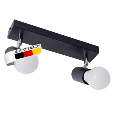 Produktbild von ProShine E27 Deckenleuchte 2-flammig, Metall schwarz, IP20