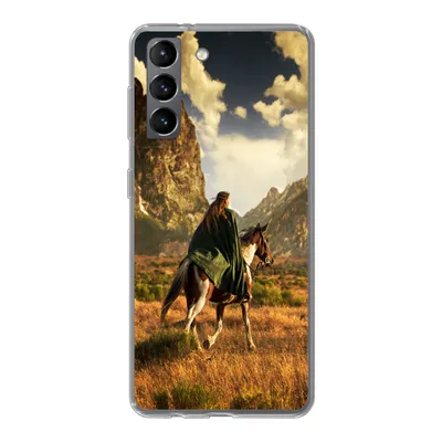 Produktbild von MuchoWow® Handyhülle Schutzhülle Hülle für Samsung Galaxy S21 Pferd - Reiter - Natur Silikon Softcase Handy Hülle - Softcase