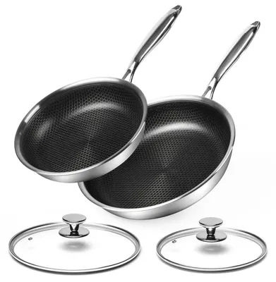 Pannenset 2-tlg. 24+28 cm Edelstahl Antihaft Induktion ofenfest