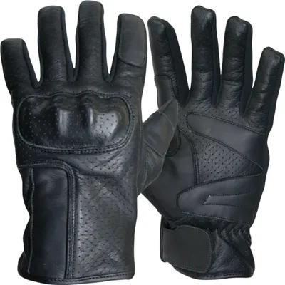 Produktbild von Motorradhandschuhe Biker Motorrad Leder handschuhe perforiert Schwarz, Größe:10=XL