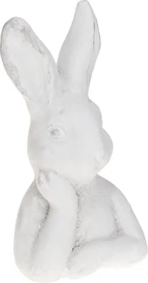 Produktbild von Osterhase Figur Shabby Chic Weiß Vintage Ostern Deko 11x9x20,5cm
