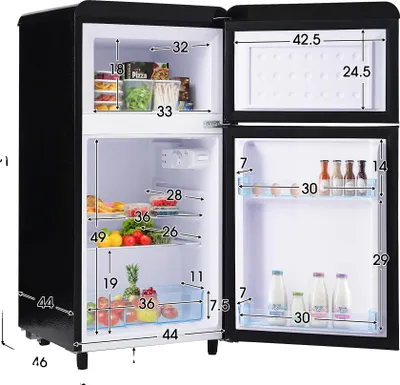 Zdjęcie produktu dla Mini lodówka, energooszczędna, w stylu retro, 72 l, UE