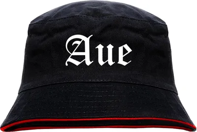 Produktbild von Aue Anglerhut - Altdeutsche Schrift - Schwarz-Roter Fischerhut S/M SchwarzRot