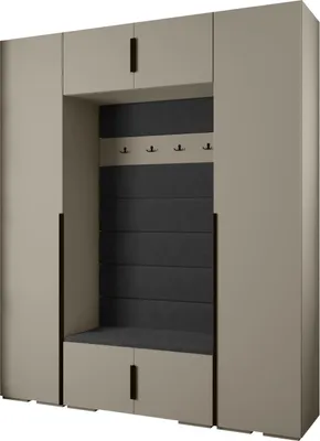 Produktbild von MEBLE KRYSPOL Inova 1 Möbelset Garderobe, 236,7x200x47cm - Kaschmir, Manila 18, Schwarz