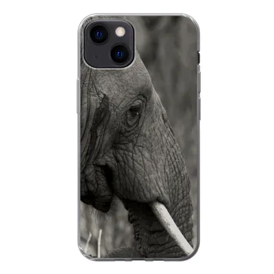 Produktbild von MuchoWow® Handyhülle Schutzhülle Hülle für iPhone 13 Elefant - Tiere - Schwarz - Weiß Silikon Softcase Handy Hülle - Karteninhaber