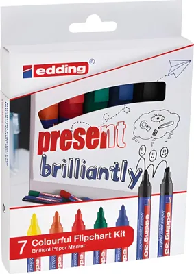 Immagine prodotto di edding 4-3033-7 edding Schreibset Flipchart gelb, orange, rot, grün, blau, schwarz