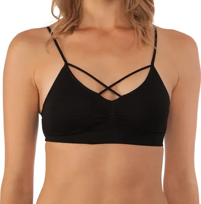 Produktbild von Fabio Farini - 1 Stück Sport-BH - Damen nahtlose Sport-Bustier aus atmungsaktiven Material bügellos, mit Spaghettiträgern