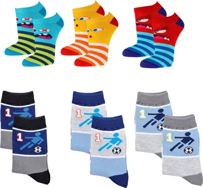Produktbild von Kinder Socken,Jungen,6 Paar,3 Pack Kurzsocken+3 Pack Socken,31-34