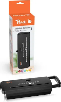 Zdjęcie produktu dla Peach PS400-00, Rozdrabnianie taśmowe, 22 cm, 7 mm, 72 dB, 6 ark., P-1
