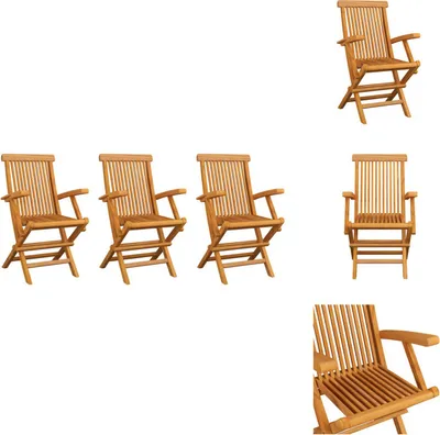 Produktbild von vidaXL Gartenstühle 3 Stk. Massivholz Teak -  Gartenstühle