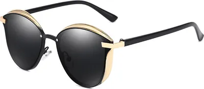 Image de INF Lunettes de soleil stylisées à monture dorée Noir
