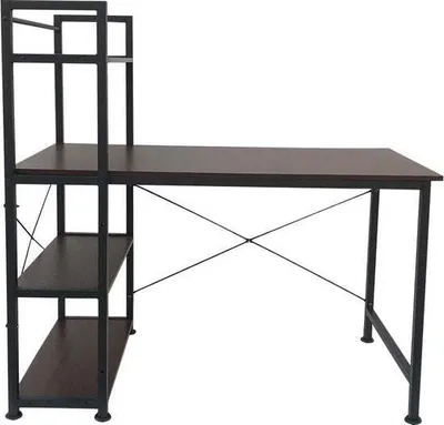 Produktbild von VDD Industrial Vintage Design Schreibtisch Computertisch Stabil - 3 Ablagefächer - Industrie Vintage Braun - Metall Holz