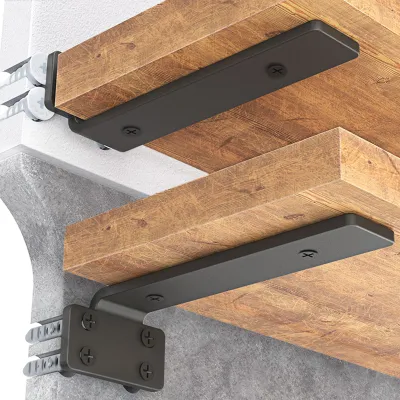 Zdjęcie produktu dla Wsporniki półki 25,4 cm, 6 sztuk, metal, czarny, do kuchni