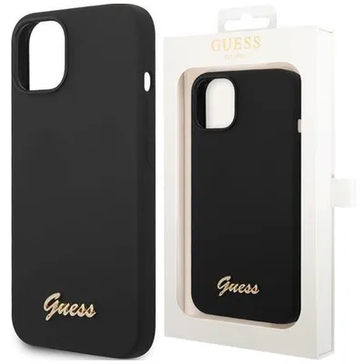 Produktbild von Guess Guhcp14Mslsmk Iphone 14 Plus 6,7"" Czarny/Schwarz Hartes Etui Silikon Vintage Gold Logo