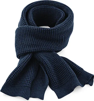 Produktbild von Beechfield B424 | Classic Waffle Knit Scarf - Schal für Damen - Farbe: French Navy - Größe: One Size