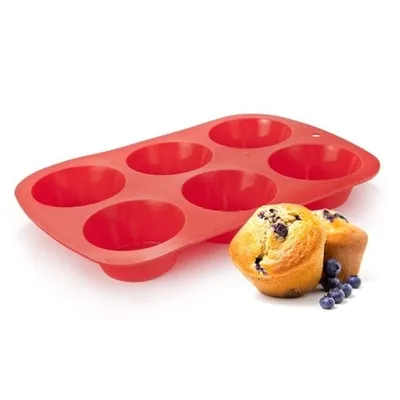 Image de Moule à Muffins en Silicone 6D 27.5*18 Cm, Rouge Culinaria