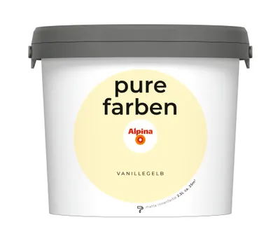 Produktbild von Alpina pure farben Wandfarbe vanillegelb 2,5 L