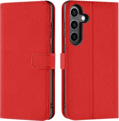Produktbild von Conie Klapp Tasche für Samsung Galaxy S24 Kartenfach Rundumschutz Hülle in Rot