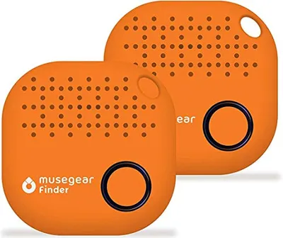 Immagine prodotto di chiave di ricerca musegear® con app Bluetooth dalla Germania I Massima protezione dei dati I Confezione da 2 arancione I Trova la chiave