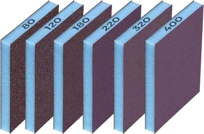 Imagen del producto de Juego de lijas, de 6 unidades, con granos de 80 a 400, para madera y metal