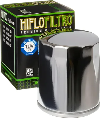 Immagine prodotto di Filtro olio Hiflo HF170C, cromato compatibile con Harley Davidson FLHS / XL 883 C Sportster