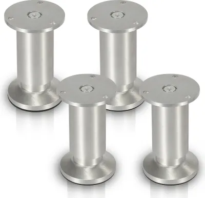 Immagine prodotto di Hengda set di 4 gambe per mobili set di gambe per tavoli gambe per divani gambe per letti gambe per divani gambe per armadi gambe per mobili alluminio 4x150mm