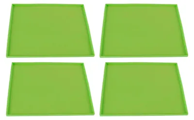 4er-Set Silikon-Dörrfolien mit Rand, antihaftbeschichtet, grün